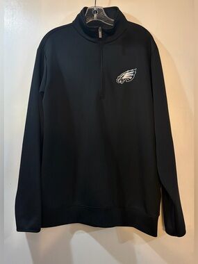 Philadelphia Eagles Quarter Zip Pullover Antigua Mens Sz Large